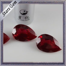Pear Shape Hot Sale # 8 Deep Blood Red Synthetic Corundum